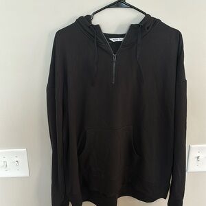 DSG Black Half Zip Hoodie with Front Pocket